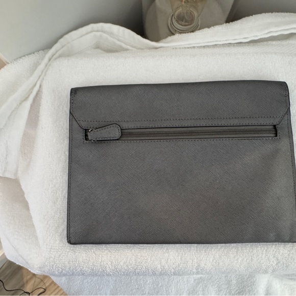 Coach Saffiano Leather Envelope Clutch – Gray - Picture 2 of 6